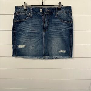 Mudd Distressed Blue Mini Skirt (Juniors 11)